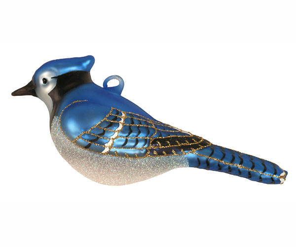  Cobane Handblown Glass Bluejay Ornament