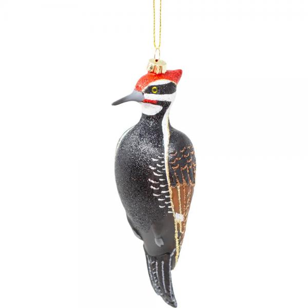  Cobane Pileated Woodpecker Hand Painted Blown Glass Ornament