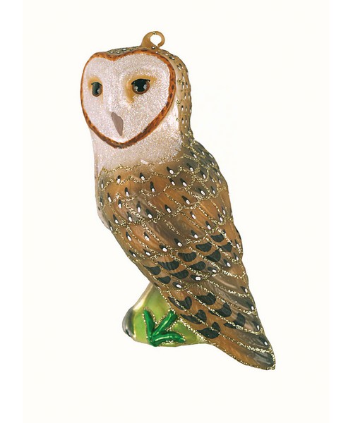  Cobane Hand Blown Glass Barn Owl Ornament 