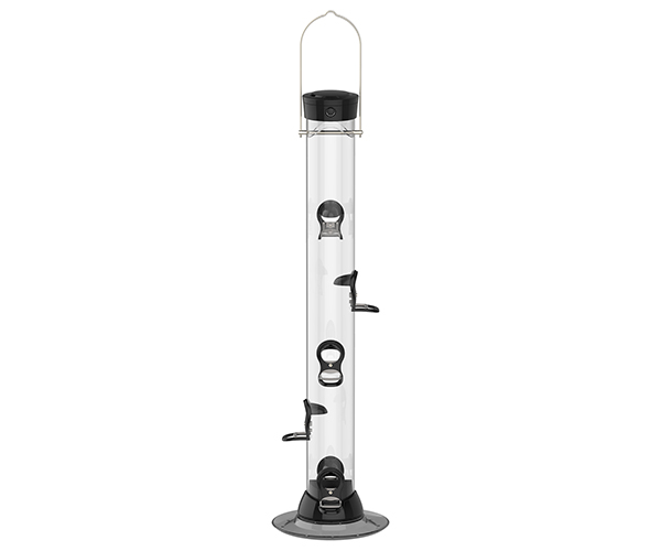 Droll Yankees ONYX 2.75 in dia. 24 in Tube 6 port Sunflower/Mixed Seed Feeder with removable Base