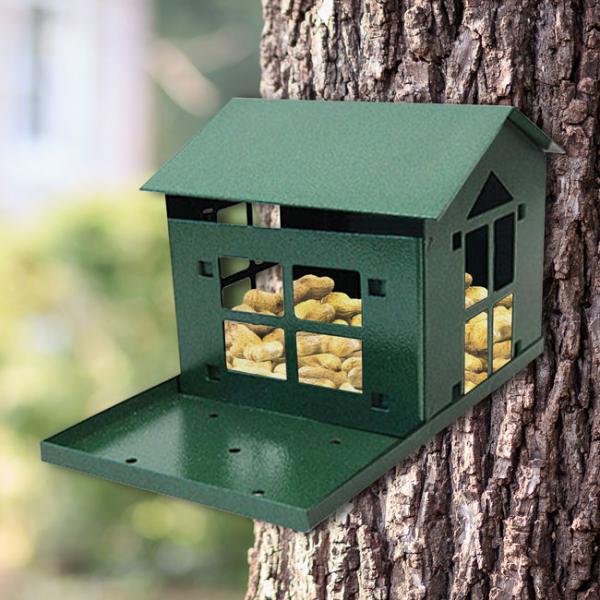 Metal Food Pantry Squirrel Feeder, Green