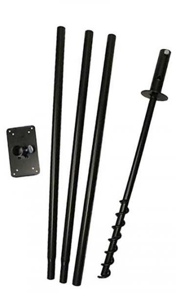 80 Inch 5 Piece Feeder Pole Set with Twist-in Ground Socket and Flange-Made in The USA 