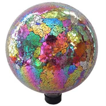 Glass Gazing Globe Mosaic Red & Purple - 10in Diameter