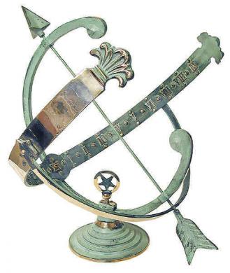 Rome Brass Armillary Sundial Polished Brass