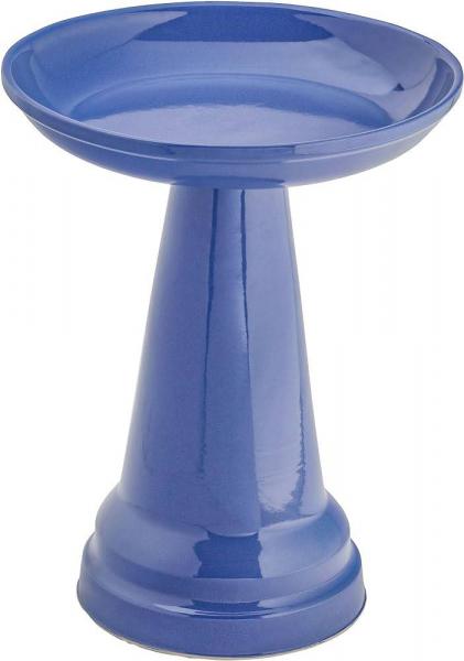 Ohio Stoneware Bird Bath in Summer Blue 