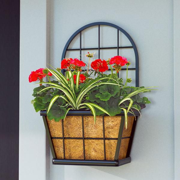 Panacea Modern Farmhouse Wall Planter w/Trellis, 11.5