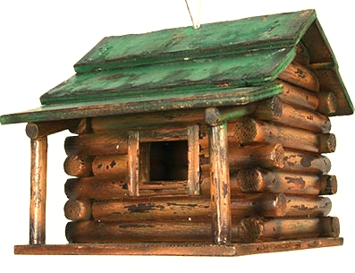 Wood Log Cabin Birdhouse