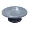Fiber Clay Bird Bath Bowl with Small Base Grey
