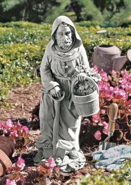 St. Fiacre Gardener's Patron Saint Statue Medium