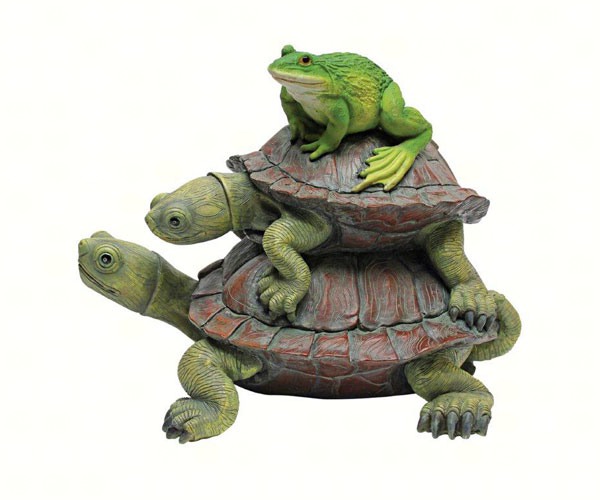 Turtles and Frog Stacked Statue