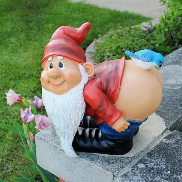 Loonie Moonie Bare Buttocks Garden Gnome Statue: Large