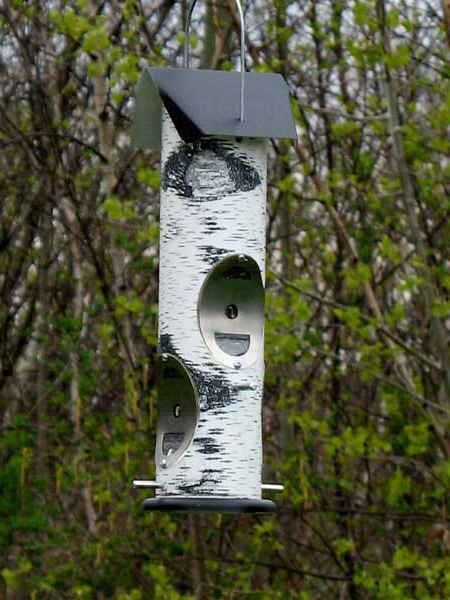 Vari-craft PVC Birch Log Style Thistle Tube Bird Feeder