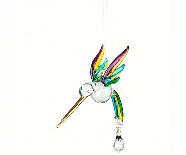 Austrian Crystal Glass Spring Hummingbird Suncatcher