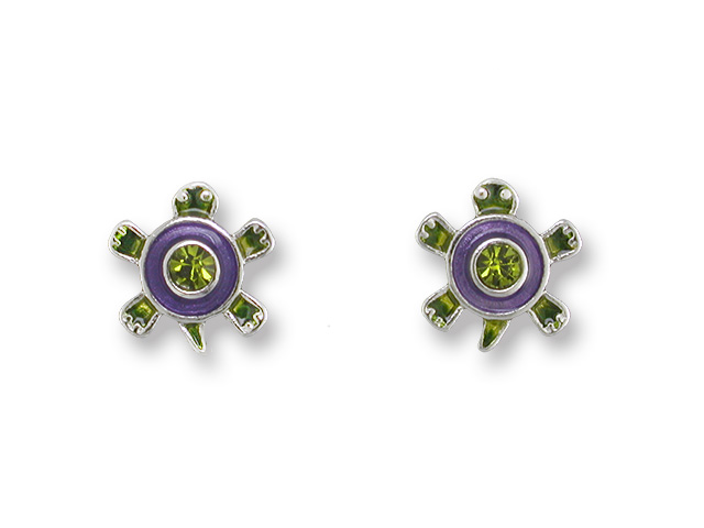 Zarlite Crystal Turtle Earrings