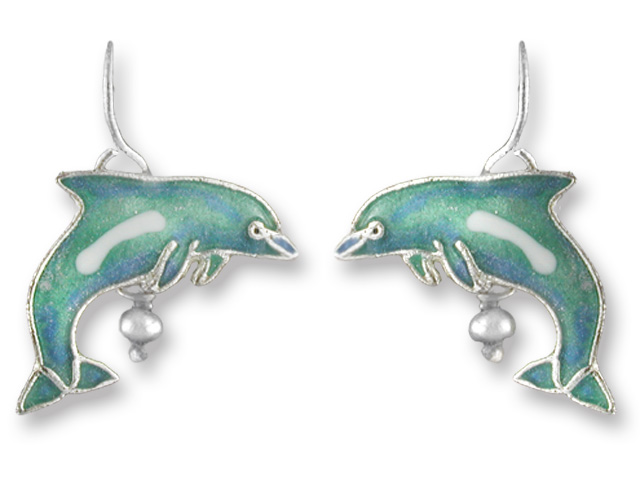 Zarlite Dolphin with Pearl Earrings