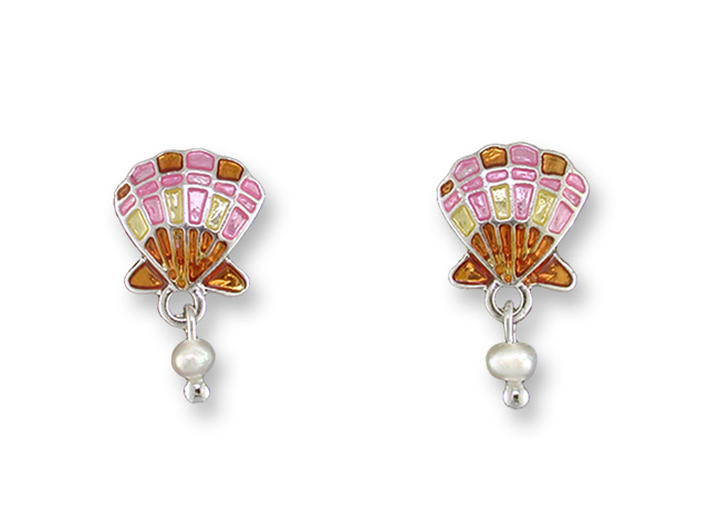 Zarlite Scallop with Pearl Earrings