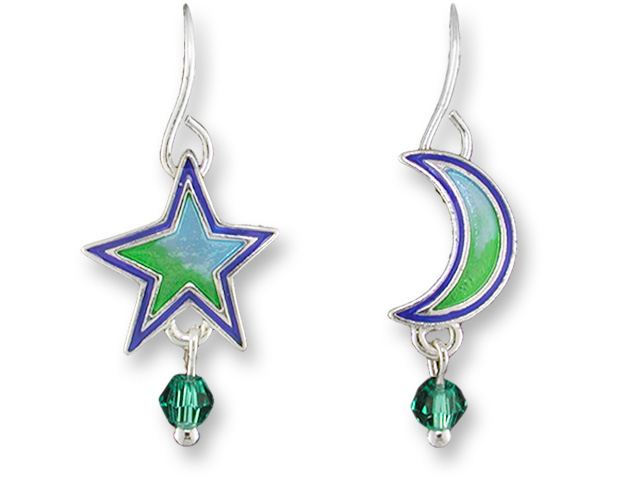 Zarlite Moon and Star Earrings