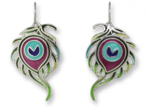 Zarlite Peacock Feather Ultrafine Earrings