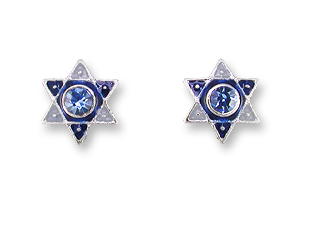 Crystal Star of David Earrings